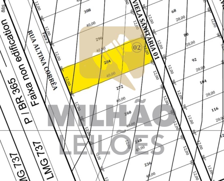 Imagem do imóvel Lote 06 - Matrícula nº 70.826, com área total de 480,00 m² Leilão Extrajudicial de 8 Lotes