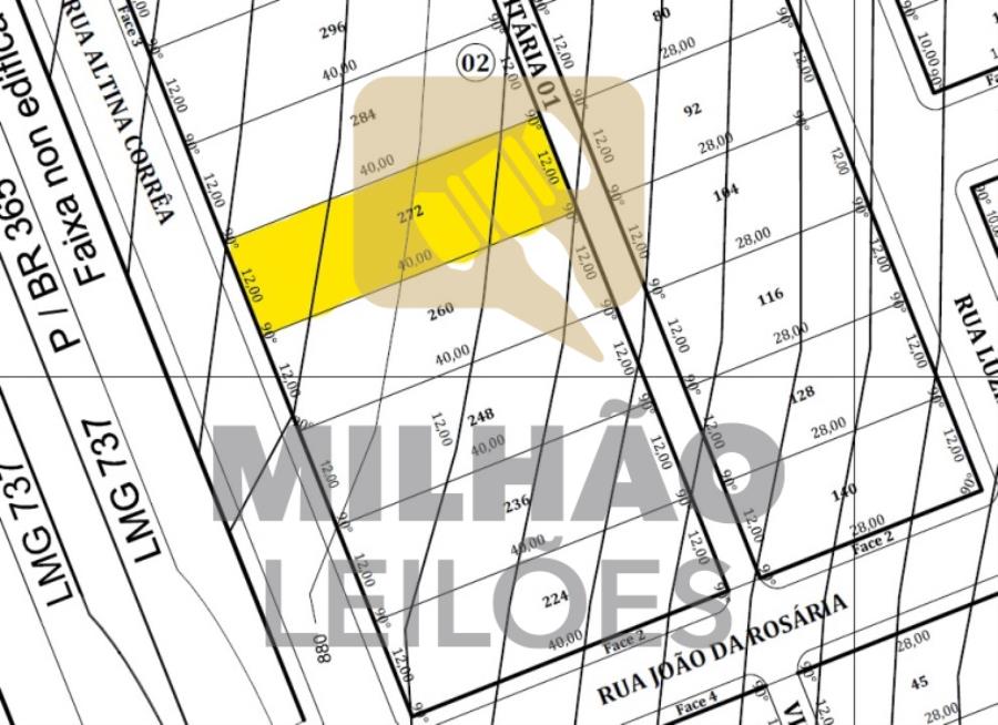 Imagem do imóvel Lote 05 - Matrícula nº 70.825, com área total de 480,00 m² Leilão Extrajudicial de 8 Lotes